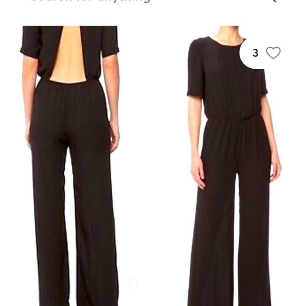 NAVY BCBGMaxAzria “Madison” open-back jumpsuit